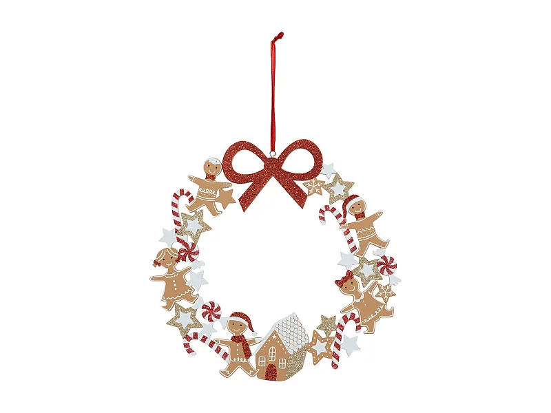 Couronne de Noël en Bois Pain d'épice D 33 cm