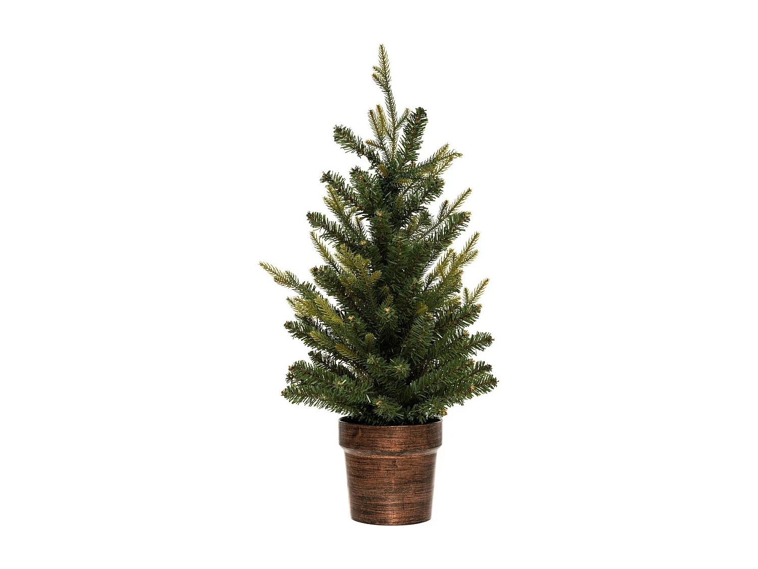 Sapin de Noël artificiel Vert 2 tons dans un pot cuivré H 70 cm