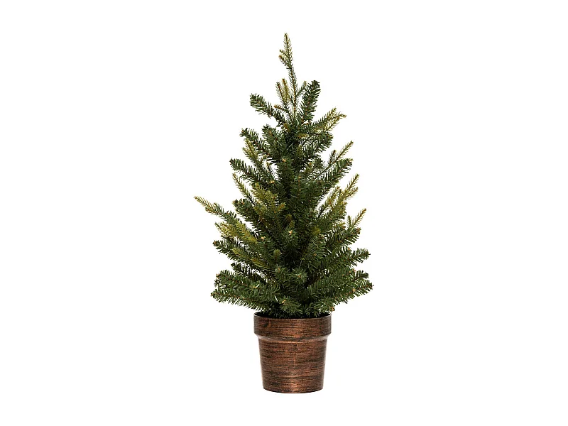 Sapin de Noël artificiel Vert 2 tons dans un pot cuivré H 70 cm