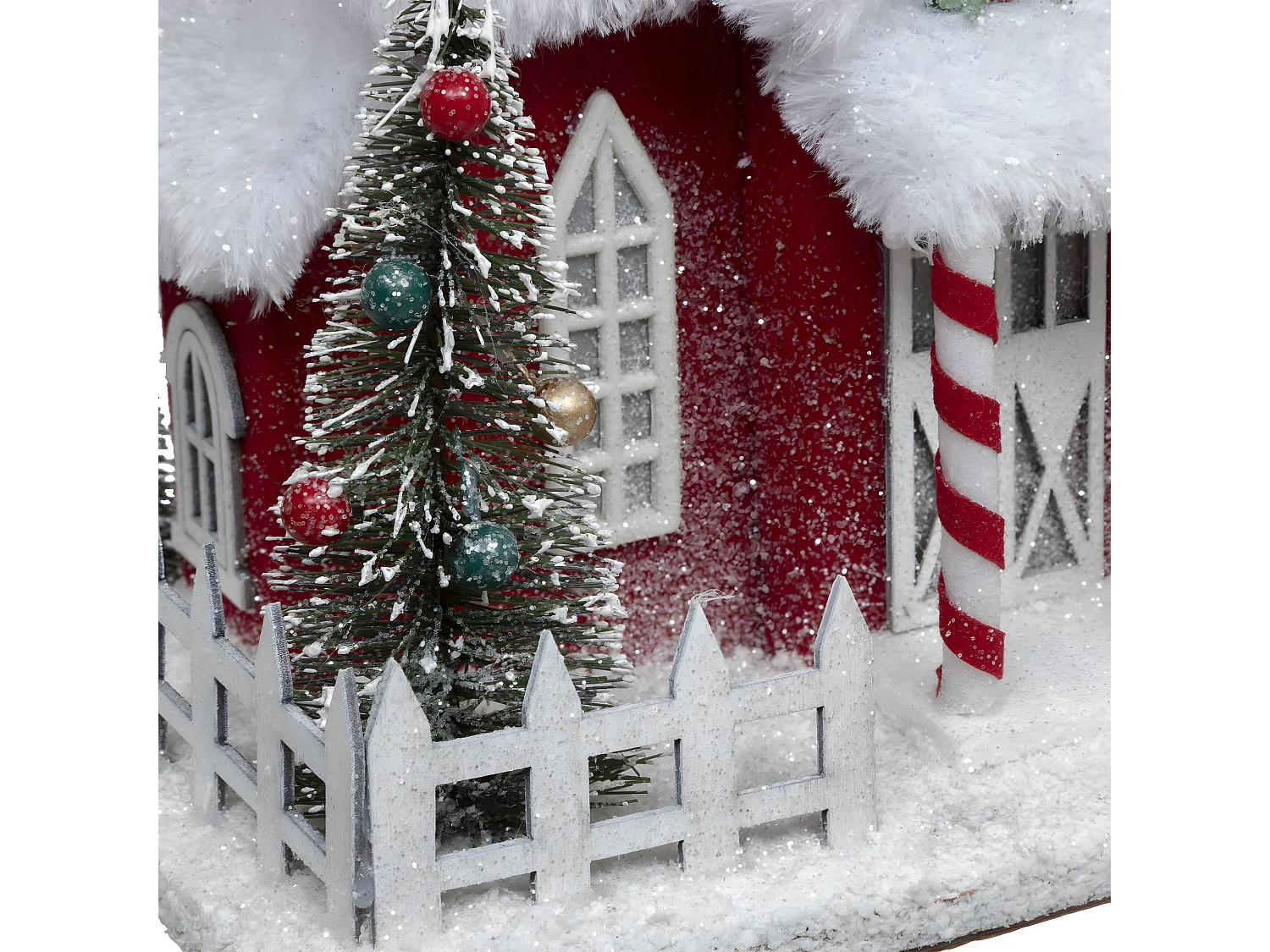 Déco à poser Maison du Père Noël enneigée H 25.5 cm