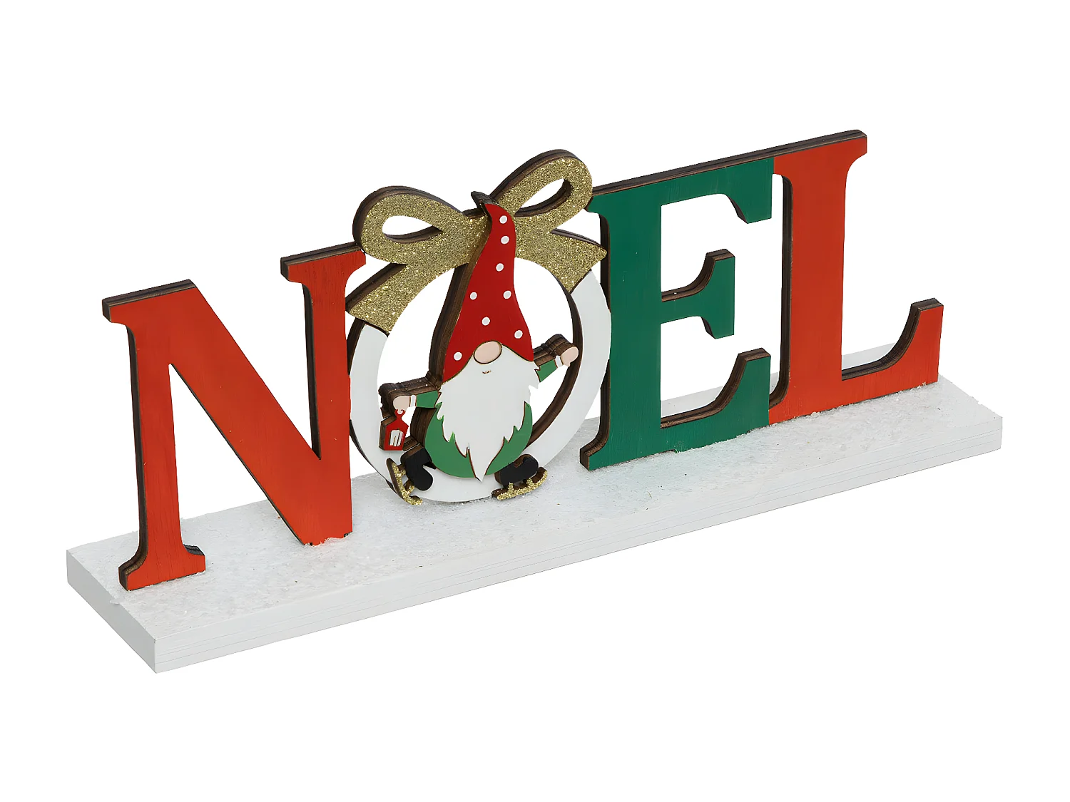 Objet déco Noël en bois avec Gnome L 24 cm