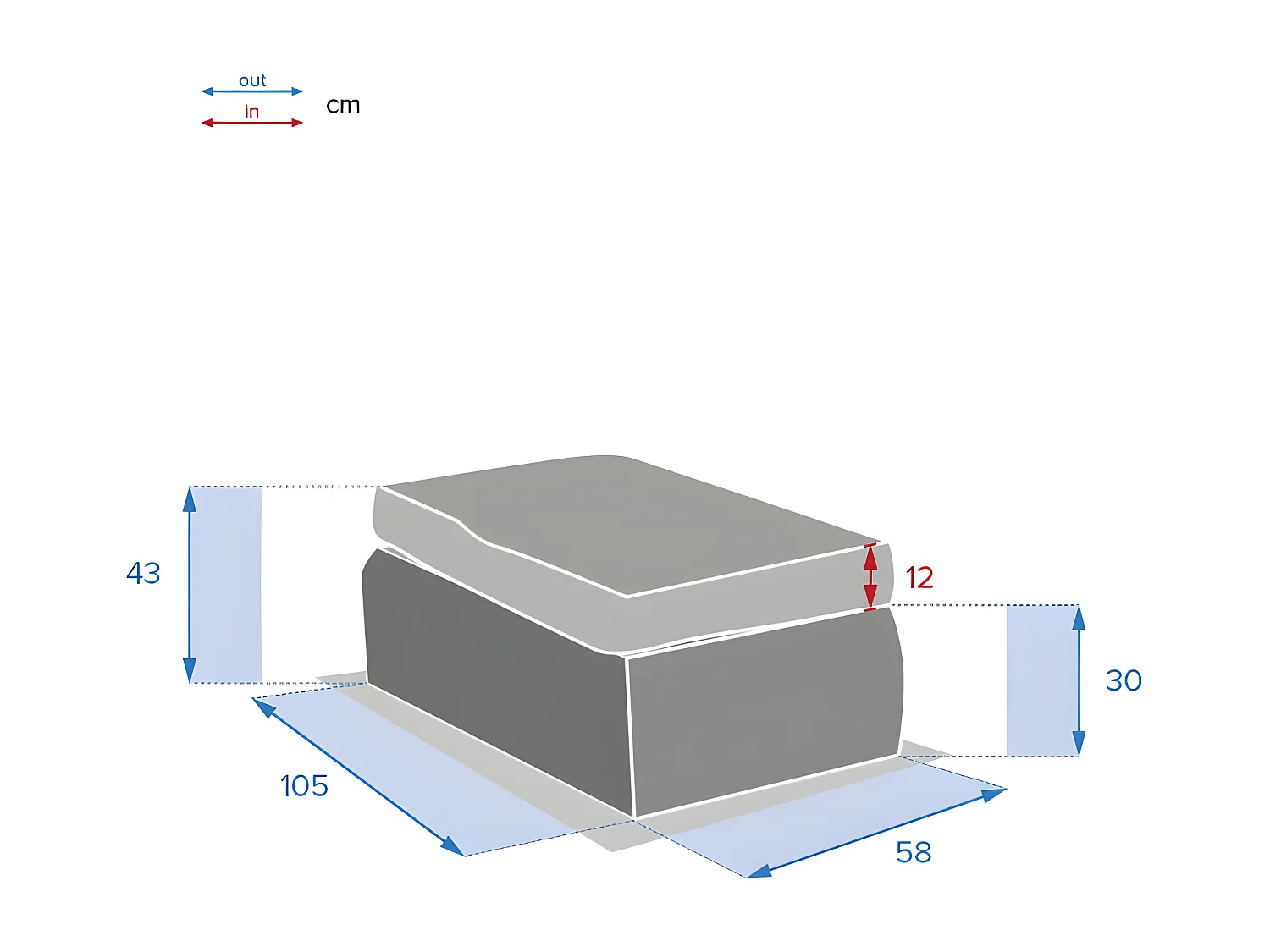 Pouf extérieur Moorea Hespéride Terre ombre