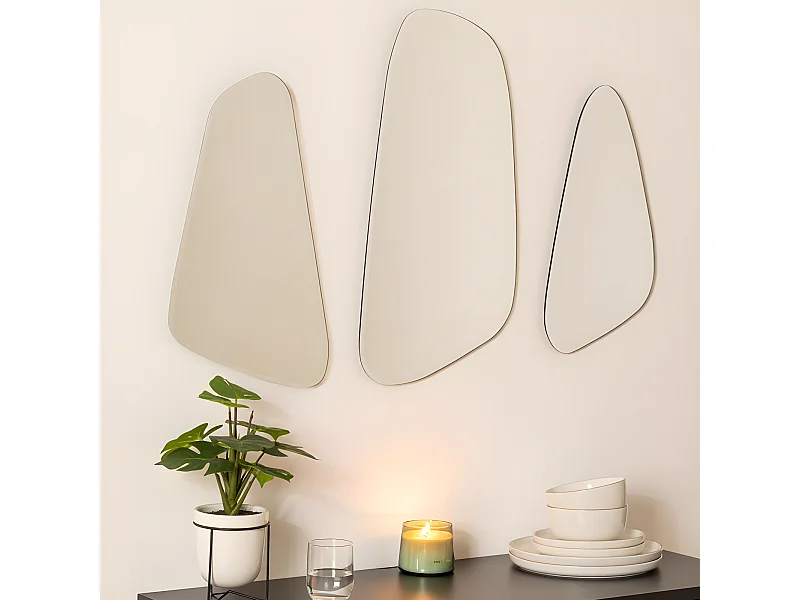Lot de 3 miroirs organiques Aidan Atmosphera