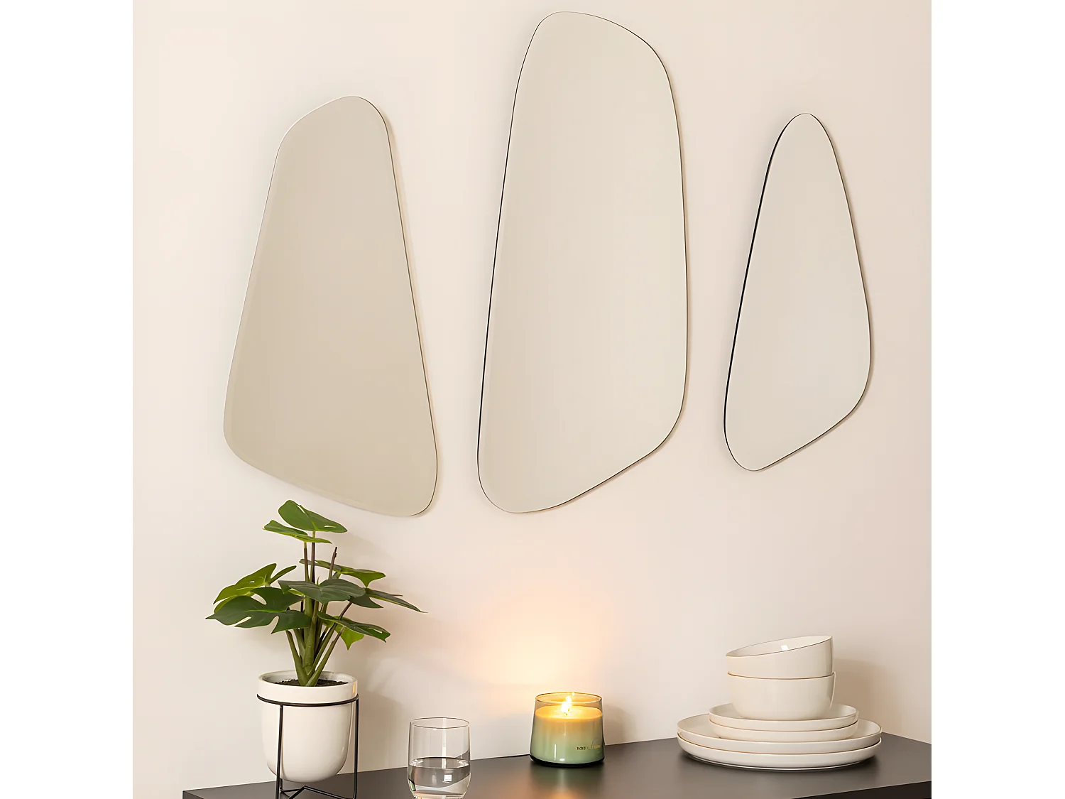 Lot de 3 miroirs organiques Aidan Atmosphera