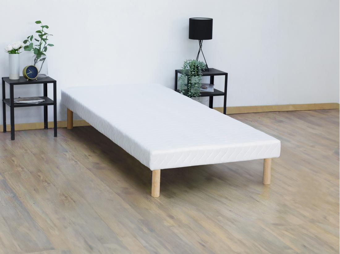 vente unique Sommier déco tapissier 90 x 200 cm 10 lattes - Blanc - ASTHENIS II de YSMÉE