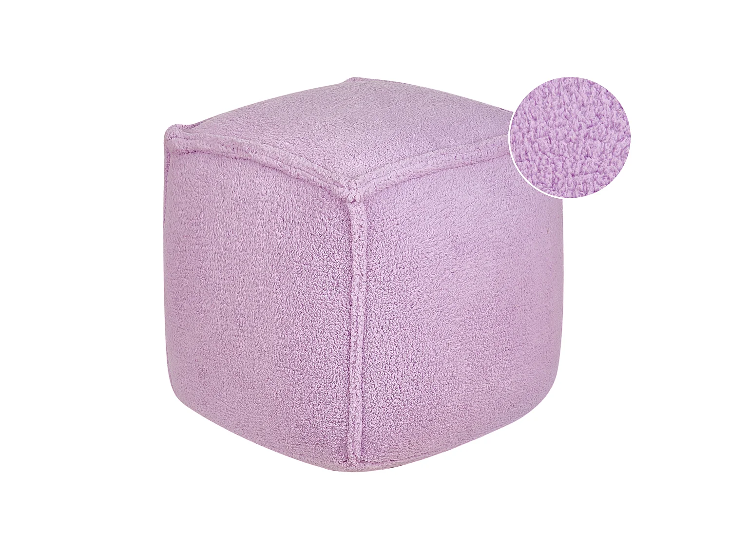 Pouf ALIPUR Bouclé Violet 40 cm 40 cm 40 cm