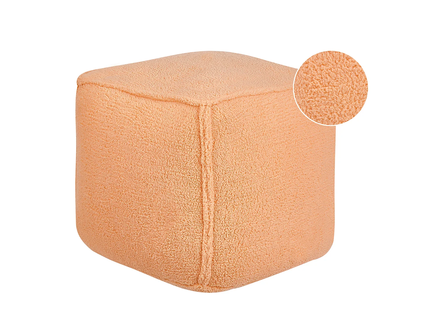 Pouf ALIPUR Bouclé Orange 40 cm 40 cm 40 cm