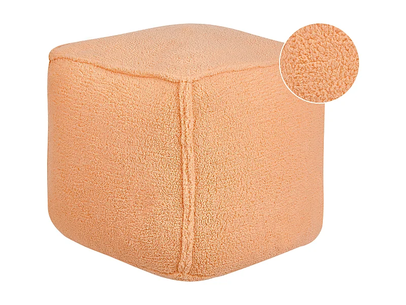 Poef ALIPUR Bouclé Oranje 40 cm 40 cm 40 cm