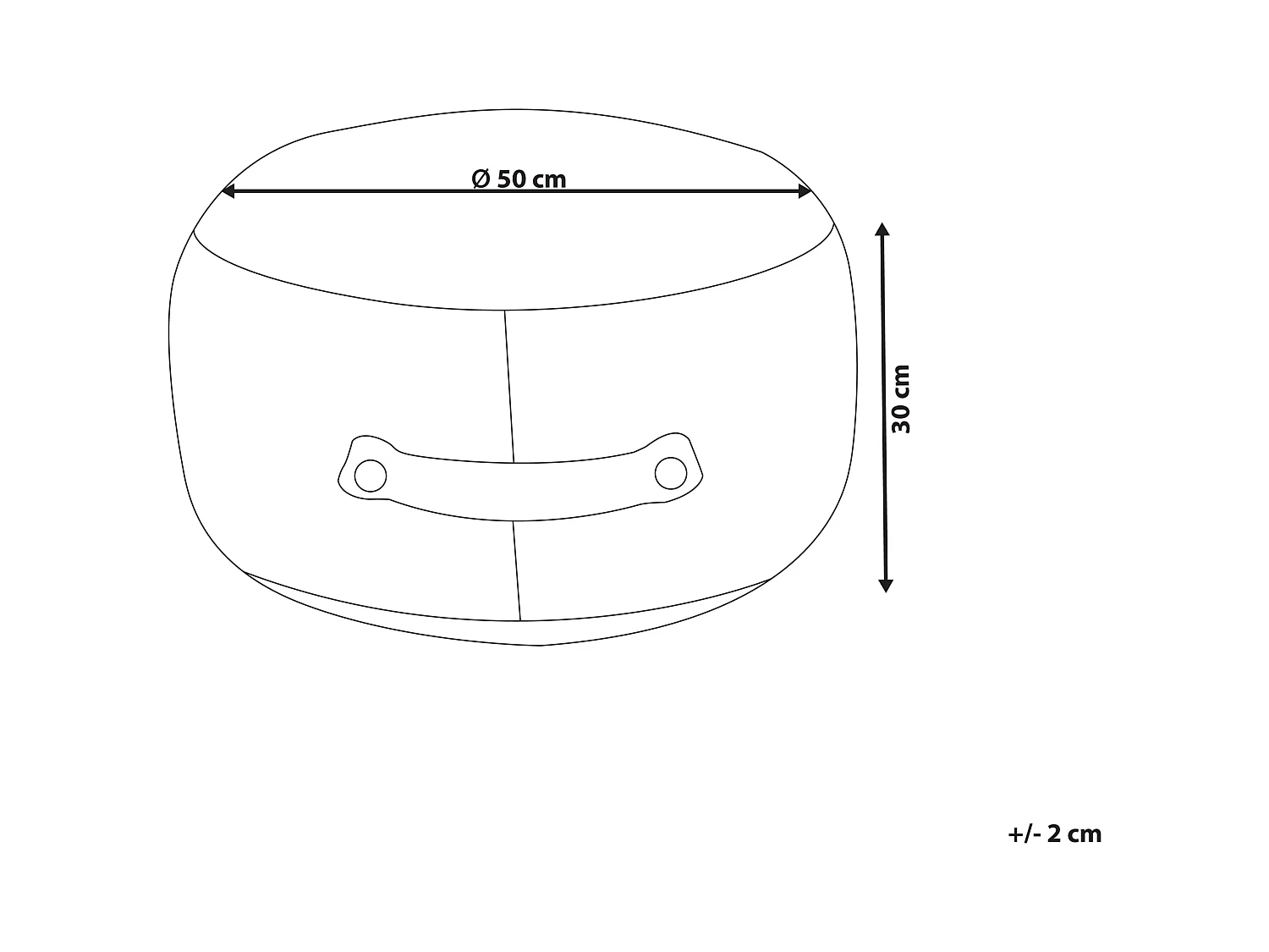 Pouf ADLANA Bouclé Beige 50 cm 50 cm 30 cm