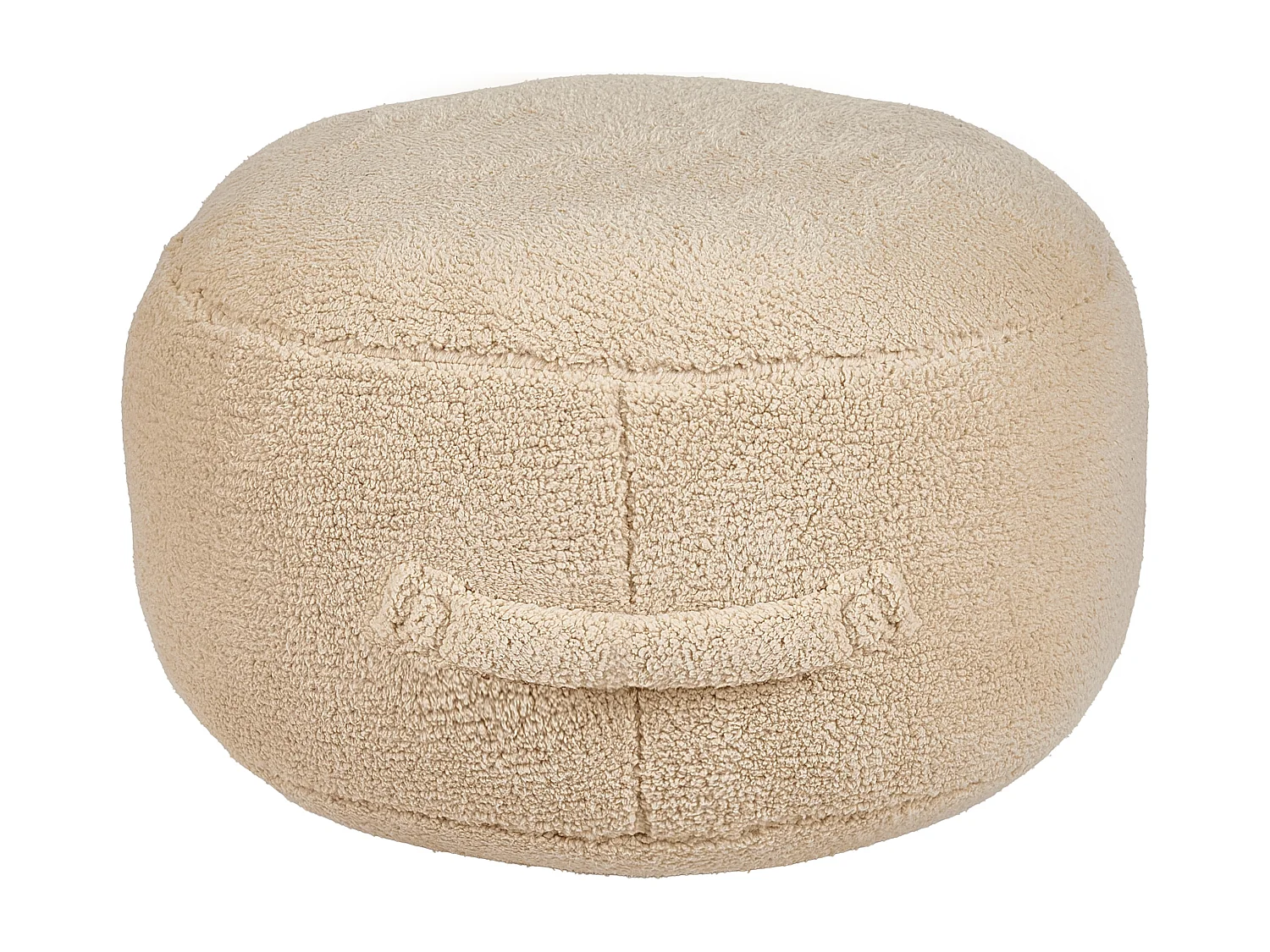 Pouf ADLANA Bouclé Beige 50 cm 50 cm 30 cm