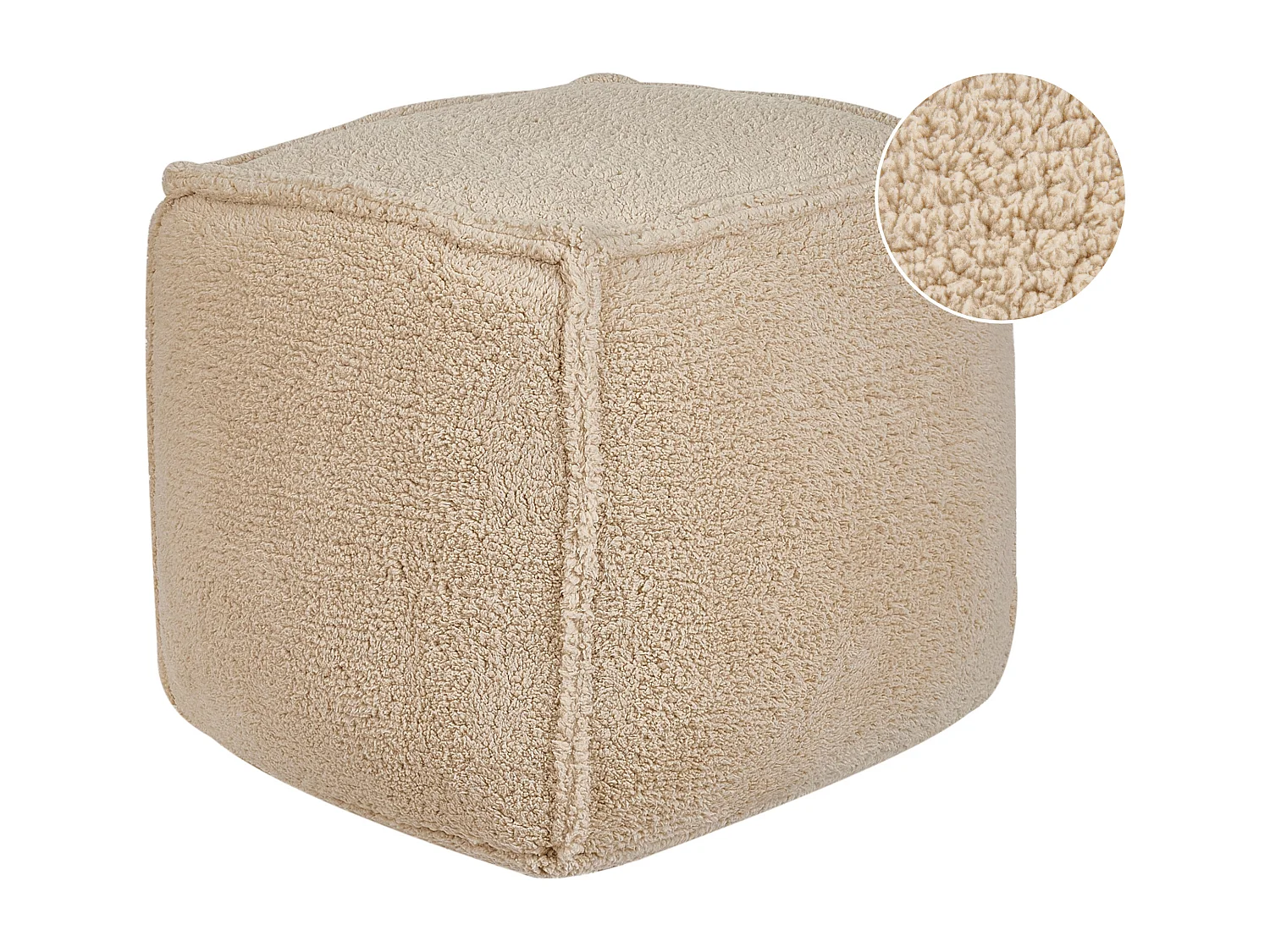 Pufe ALIPUR Bouclé Castanho claro 40 cm 40 cm 40 cm