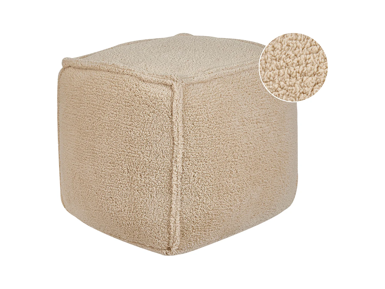 Pouf ALIPUR Bouclé Marron clair