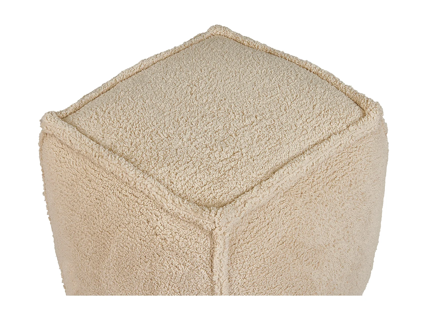 Pouf ALIPUR Bouclé Hellbraun 40 cm 40 cm 40 cm