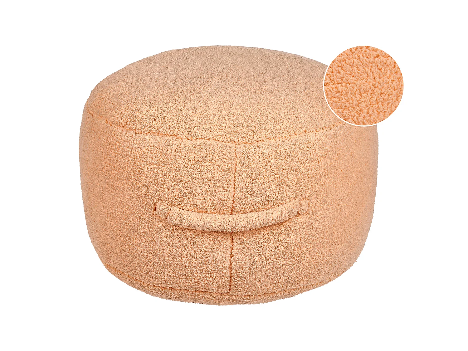 Pouf ADLANA Bouclé Orange 50 cm 50 cm 30 cm