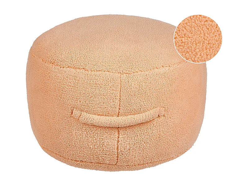 Poef ADLANA Bouclé Oranje 50 cm 50 cm 30 cm