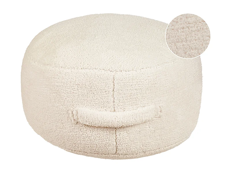 Pouf ADLANA Bouclé Hellbeige 50 cm 50 cm 30 cm
