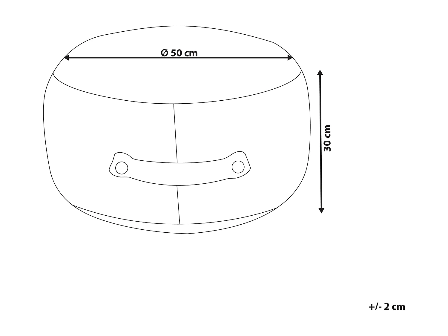 Puf ADLANA Boucle Jasnobeżowy 50 cm 50 cm 30 cm