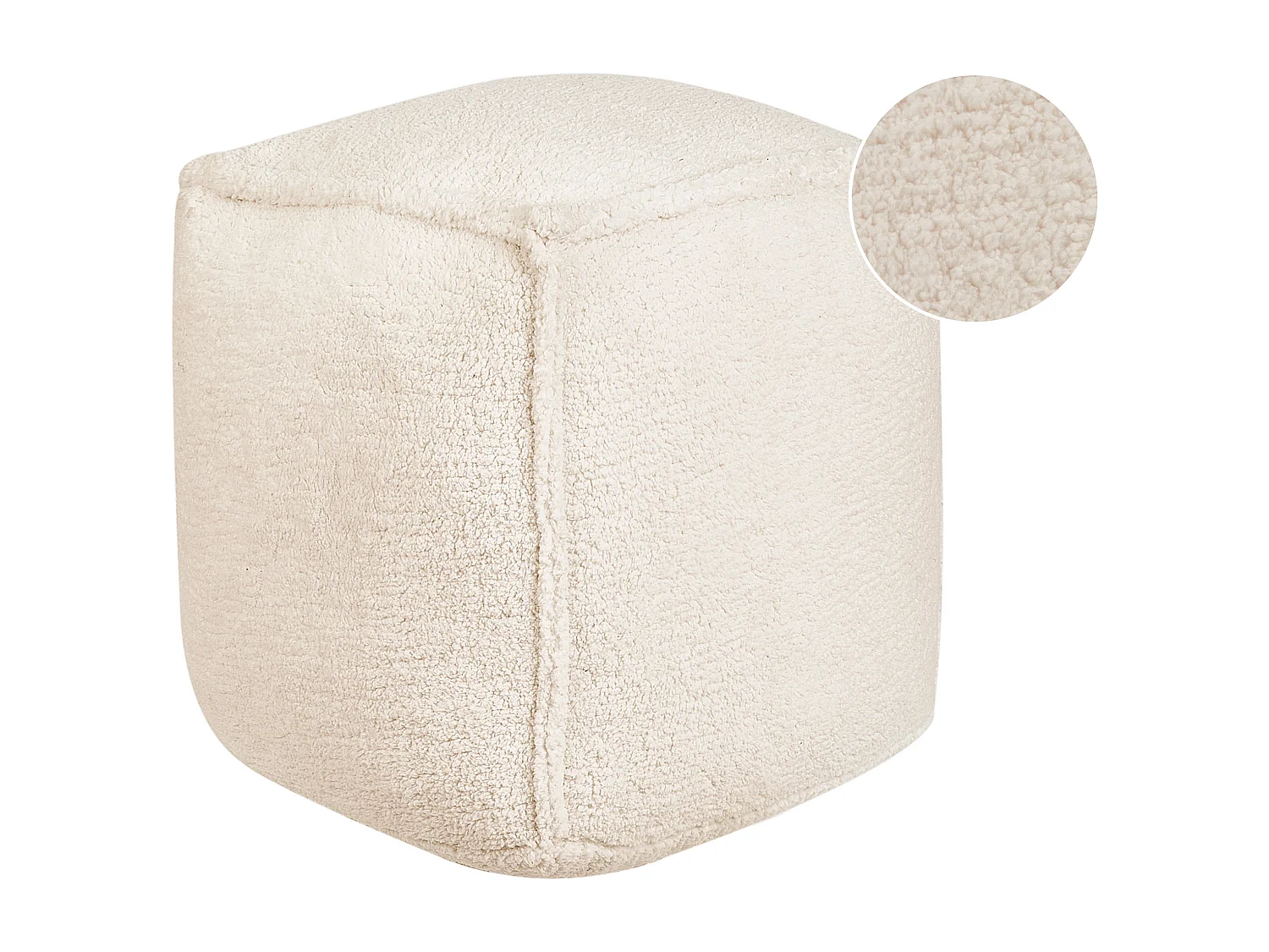 Poef ALIPUR Bouclé Lichtbeige 40 cm 40 cm 40 cm