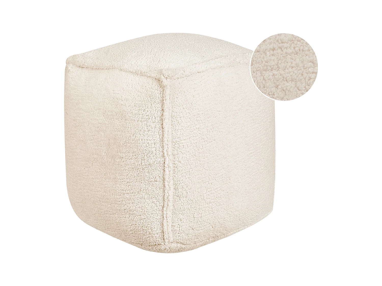 Poef ALIPUR Bouclé Lichtbeige 40 cm 40 cm 40 cm