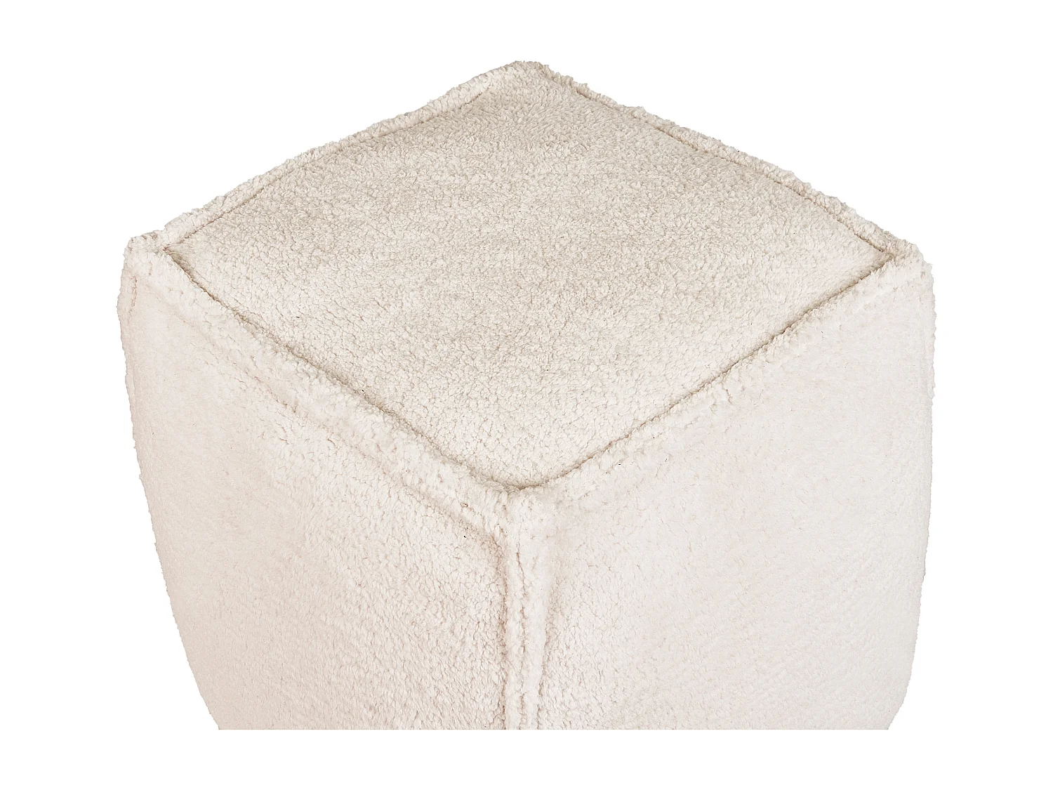 Puf ALIPUR Bouclé Beige claro 40 cm 40 cm 40 cm