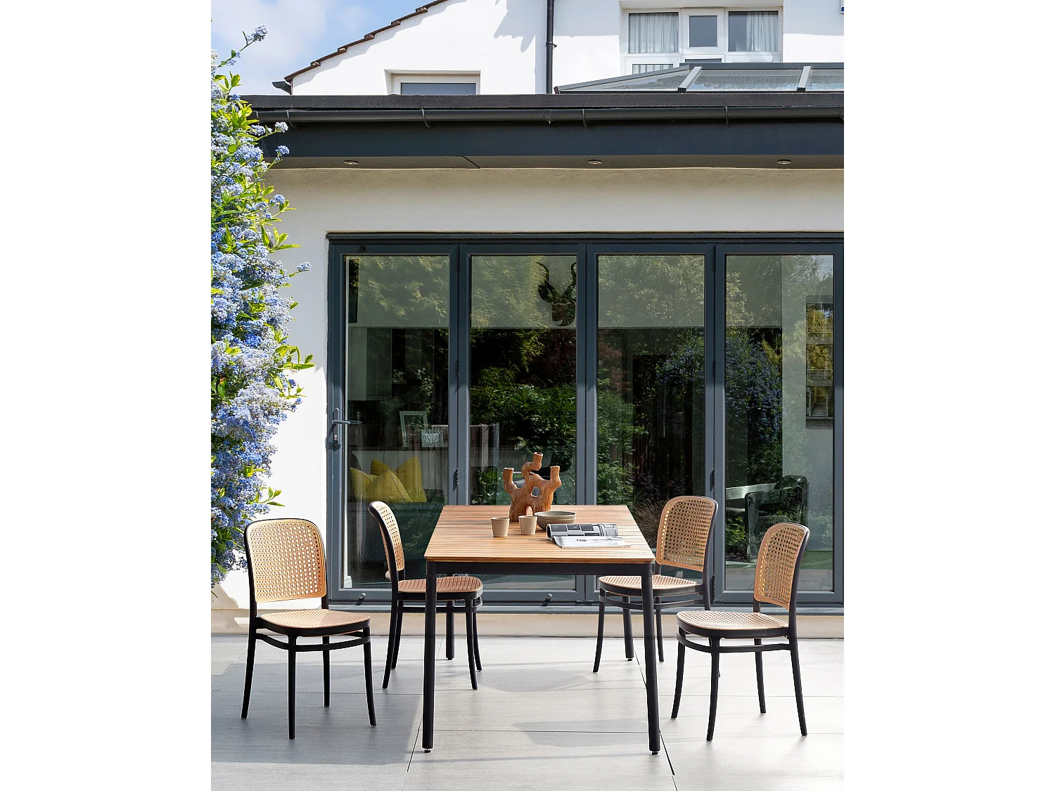 Lot de 4 chaises de jardin PLOSE Beige