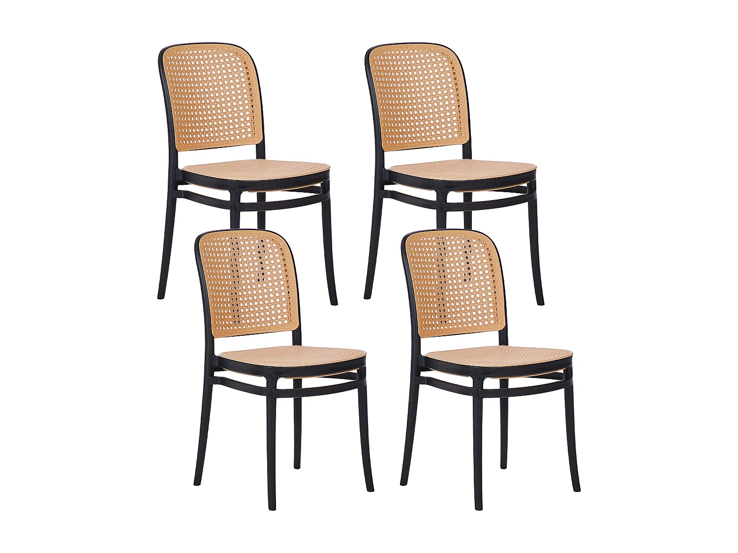 Set di 4 sedie da pranzo PLOSE Beige