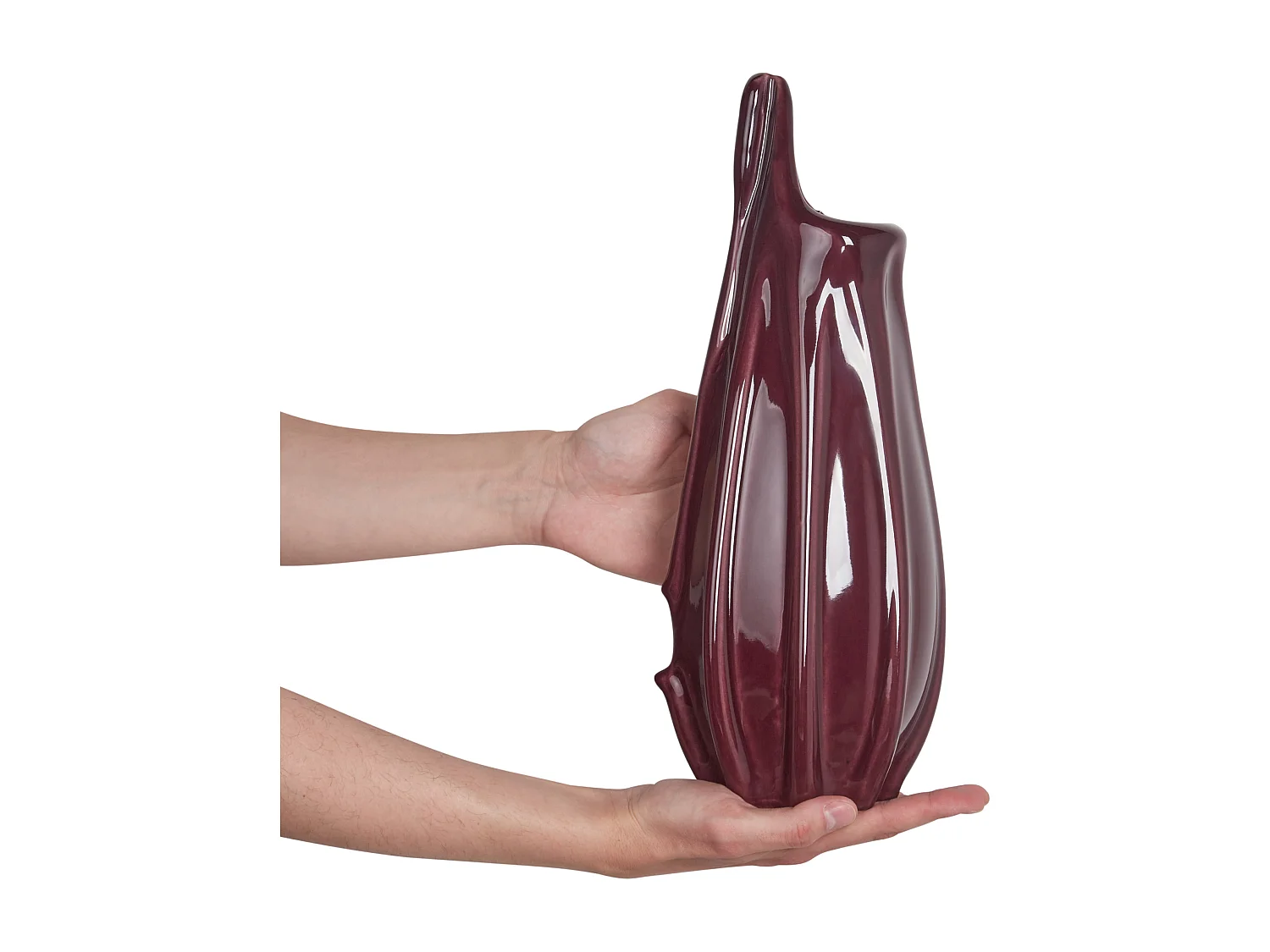Vase à fleurs SHADS Grès 36 cm Pourpre