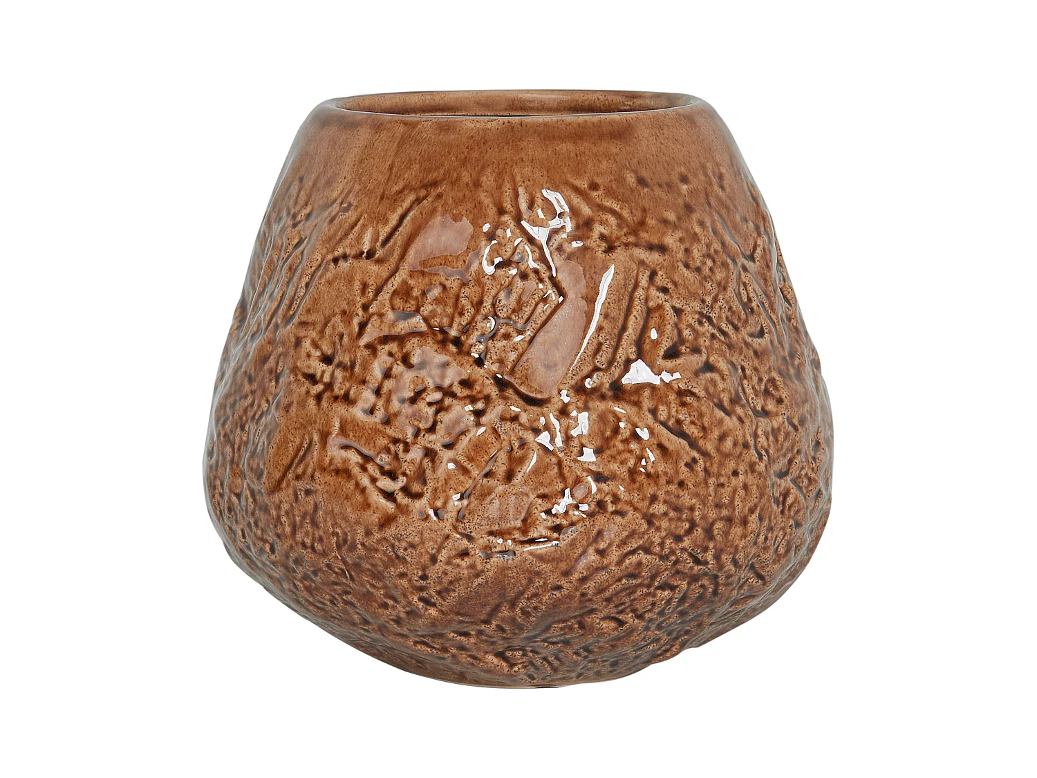 Vase à fleurs BETTA Grès 22 cm Marron