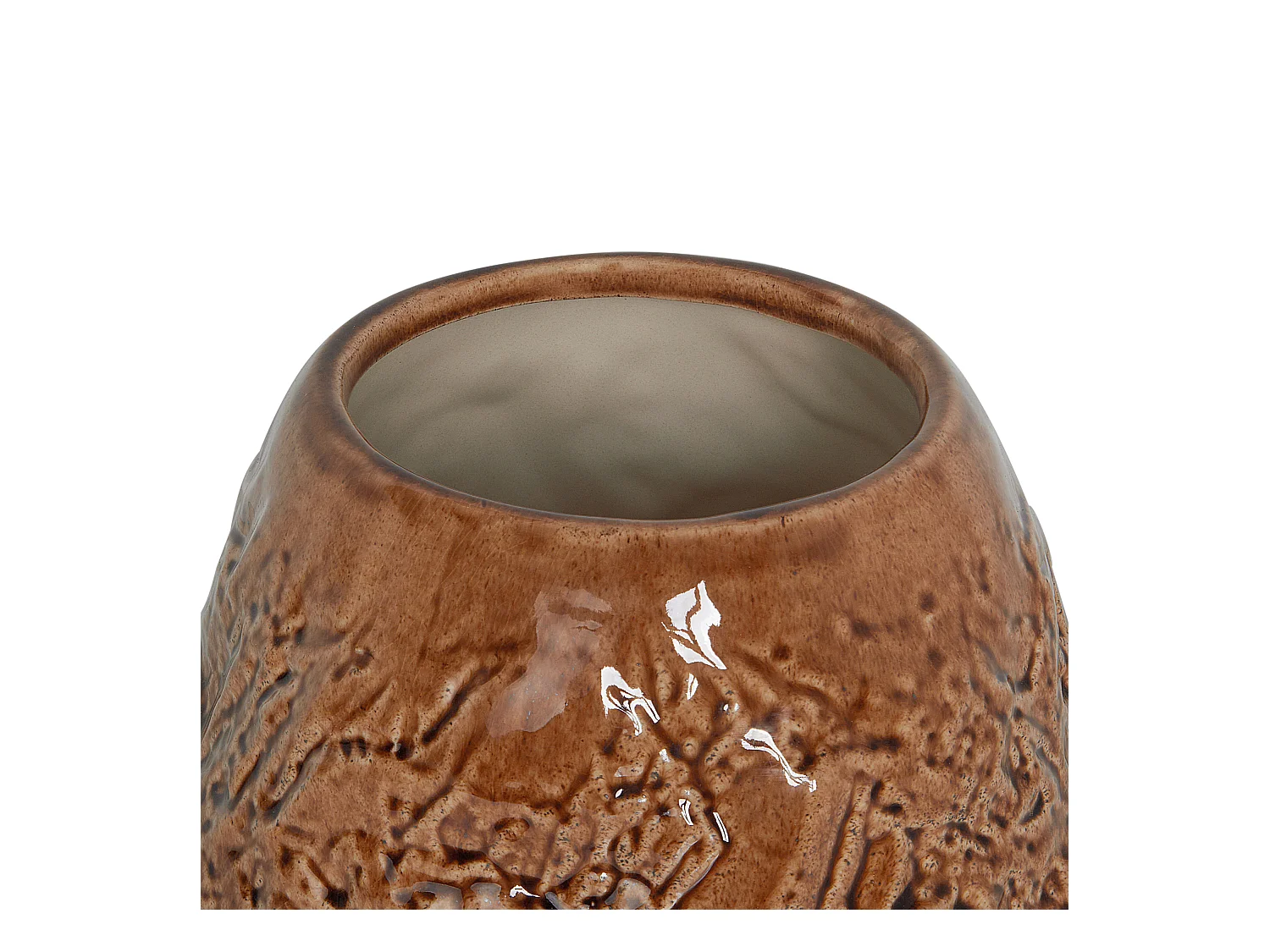 Blumenvase aus Steinzeug braun 22 cm modernes Design wasserdicht Betta
