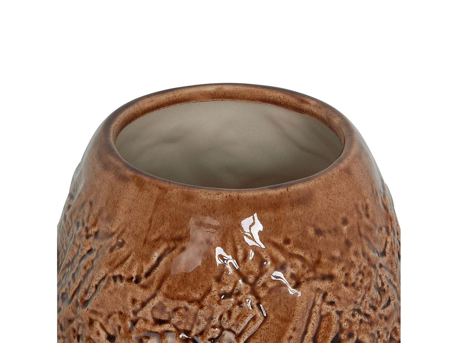 Blumenvase aus Steinzeug braun 22 cm modernes Design wasserdicht Betta