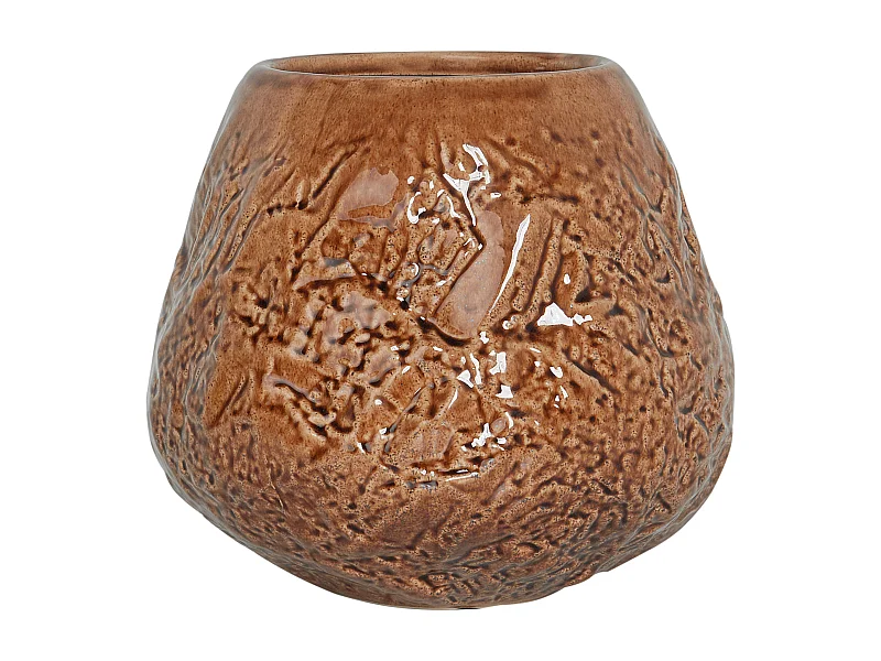 Blumenvase aus Steinzeug braun 22 cm modernes Design wasserdicht Betta