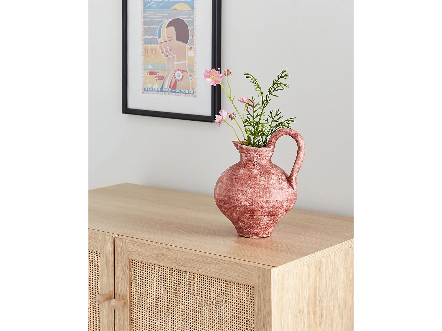 Vase à fleurs SAURY Grès 19 cm Rouge