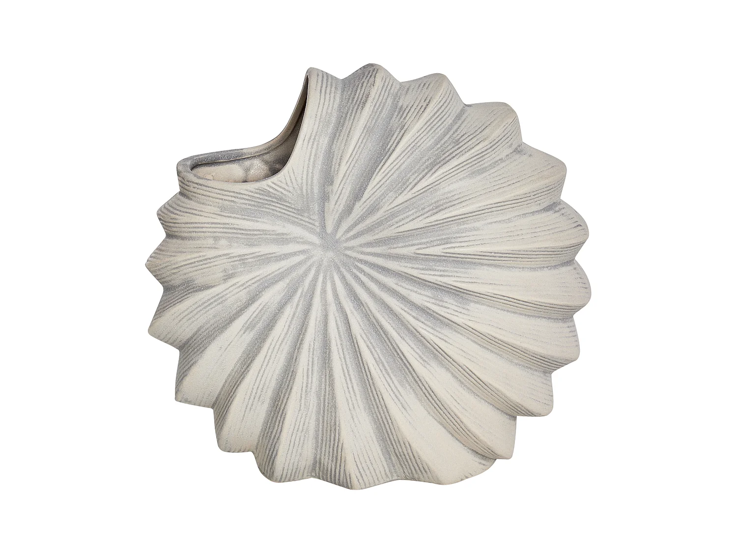 Vase à fleurs SCUP Grès 28 cm Blanc cassé