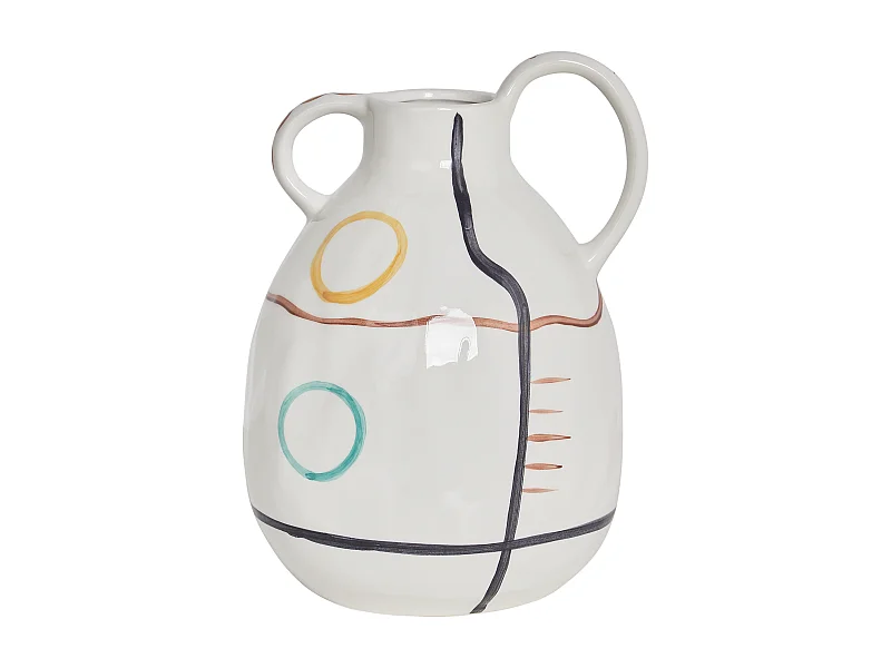 Blumenvase DORY Steinzeug 28 cm Weiss