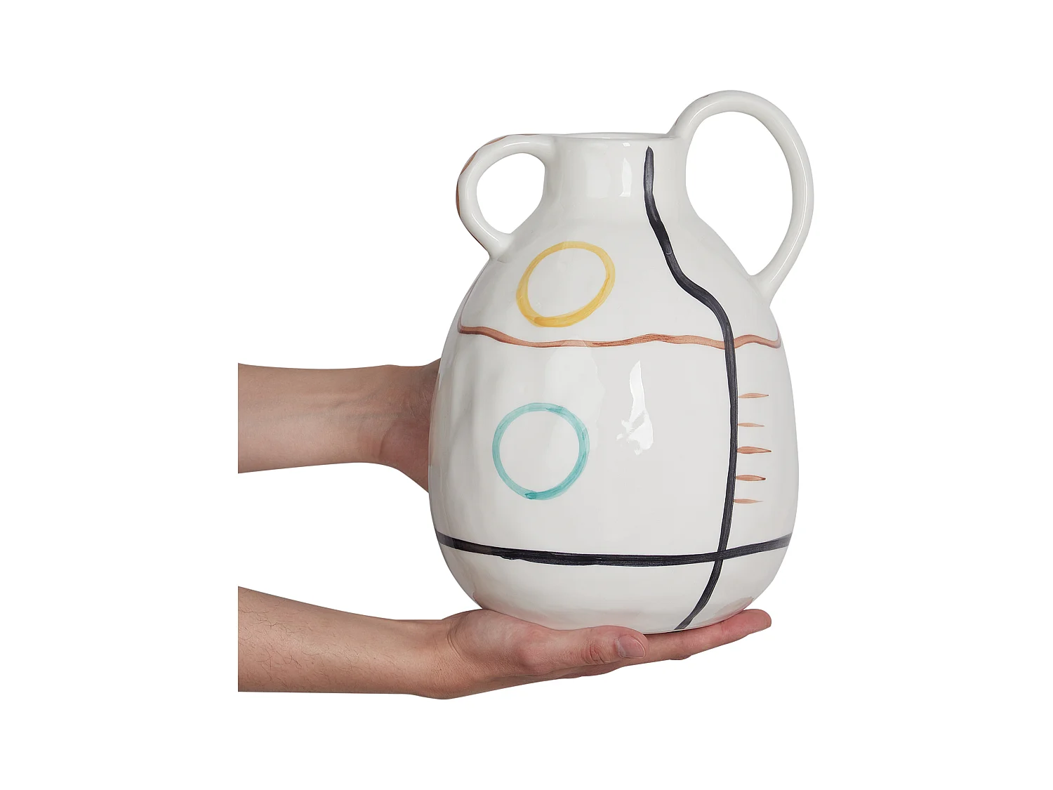 Vase à fleurs DORY Grès 28 cm Blanc