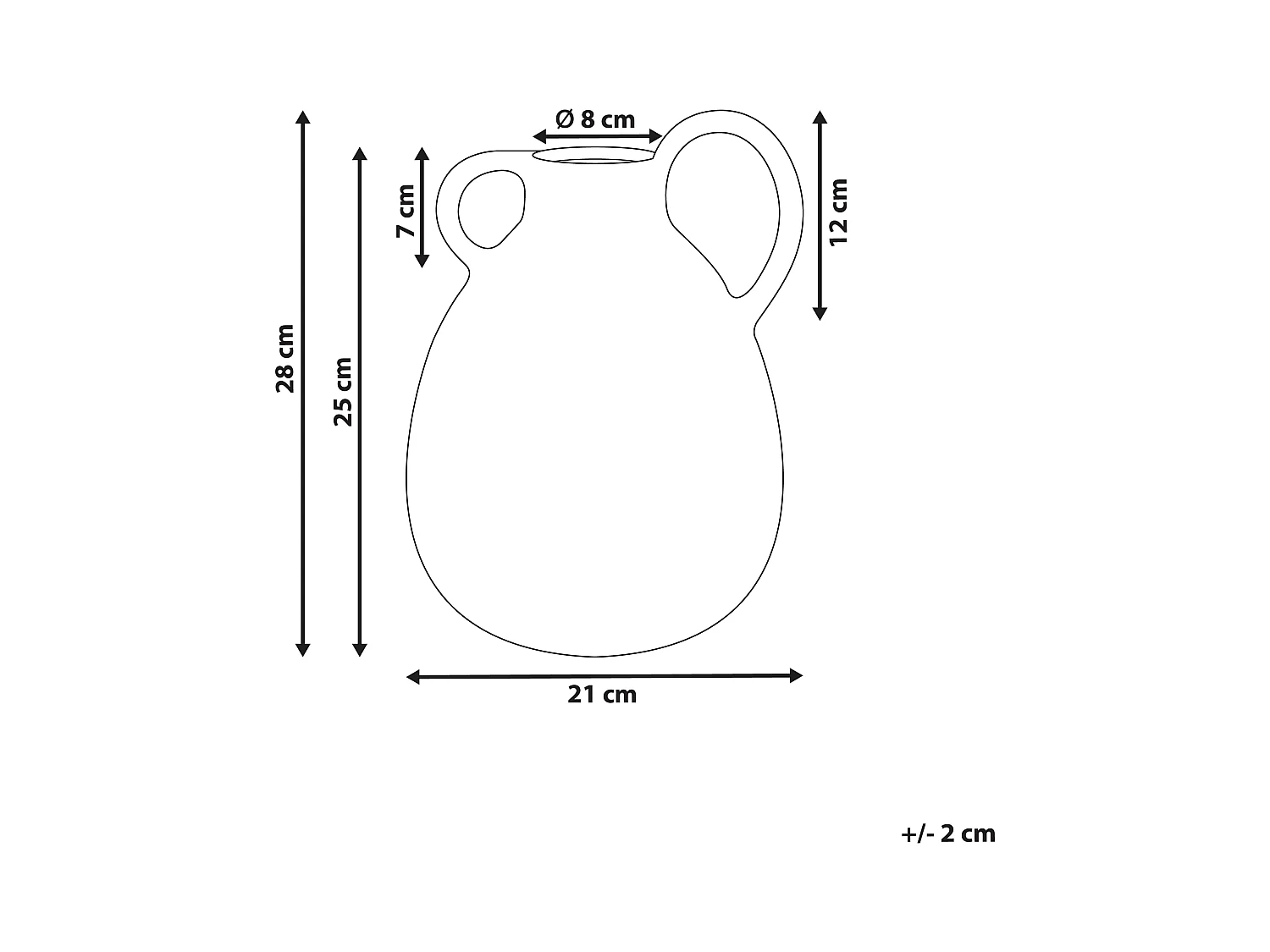 Jarrón para flores DORY Gres 28 cm Blanco