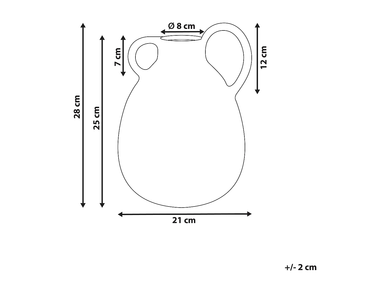 Blumenvase DORY Steinzeug 28 cm Weiss
