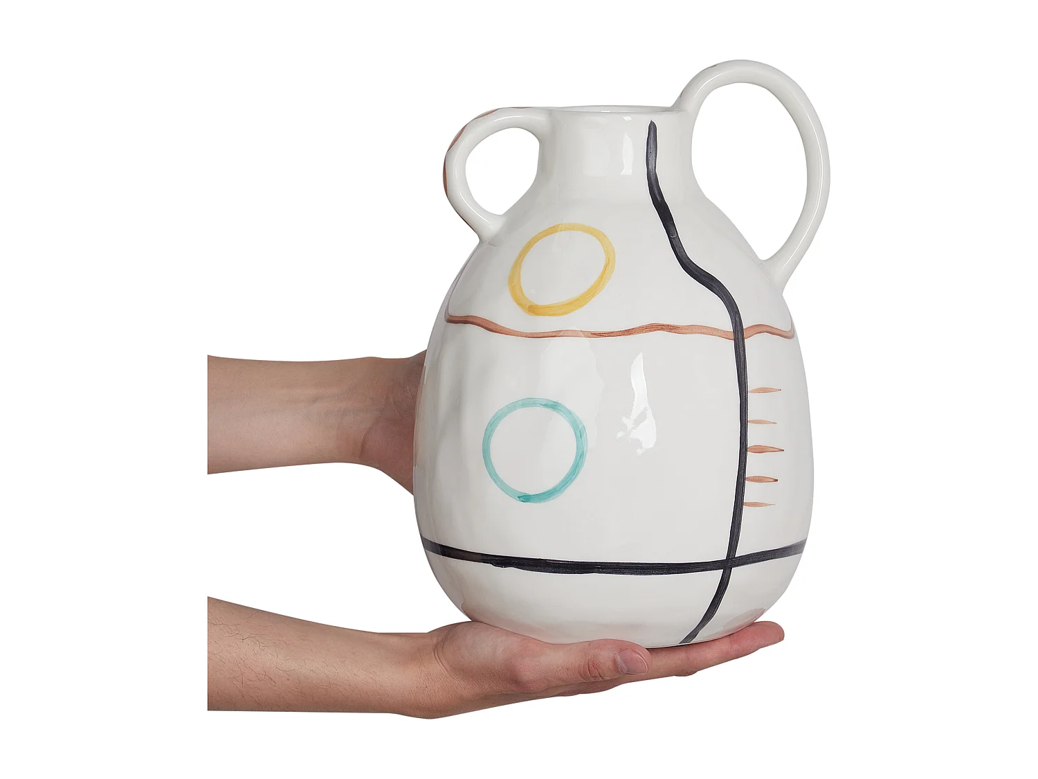 Blumenvase DORY Steinzeug 28 cm Weiss