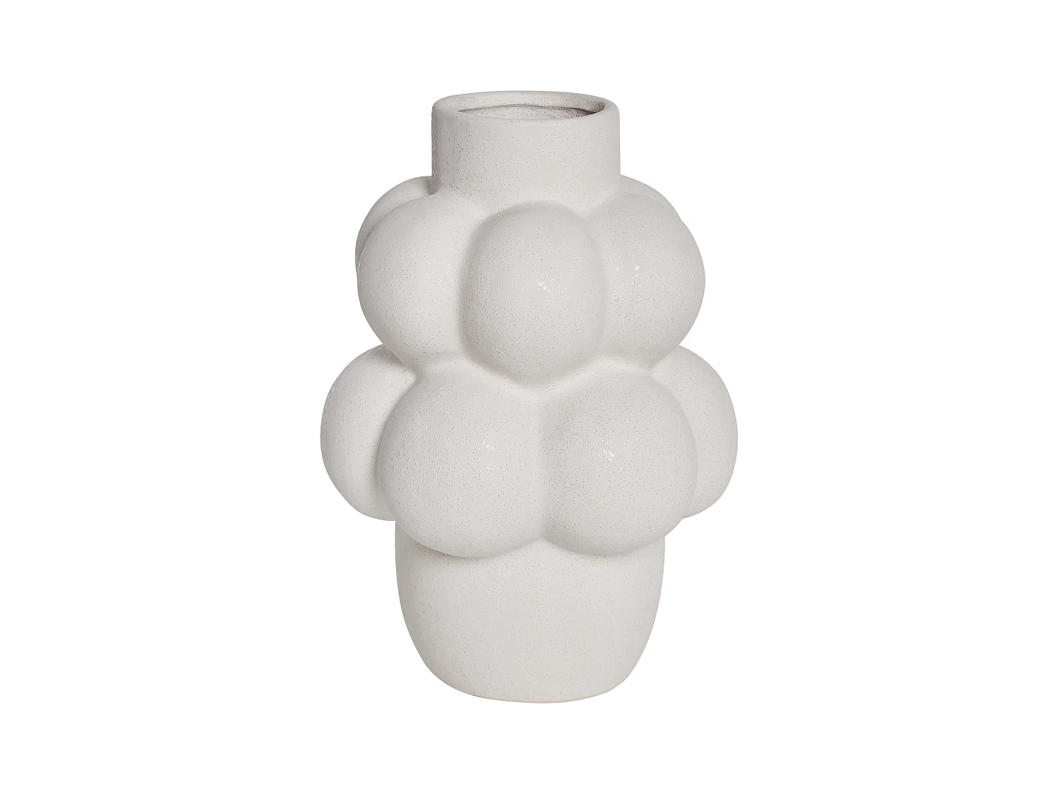 Blumenvase VIMBA Steinzeug 32 cm Cremeweiss