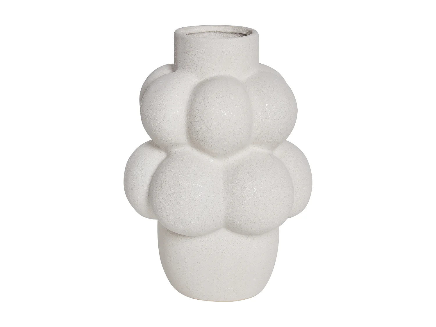Vase à fleurs VIMBA Grès 32 cm Blanc cassé