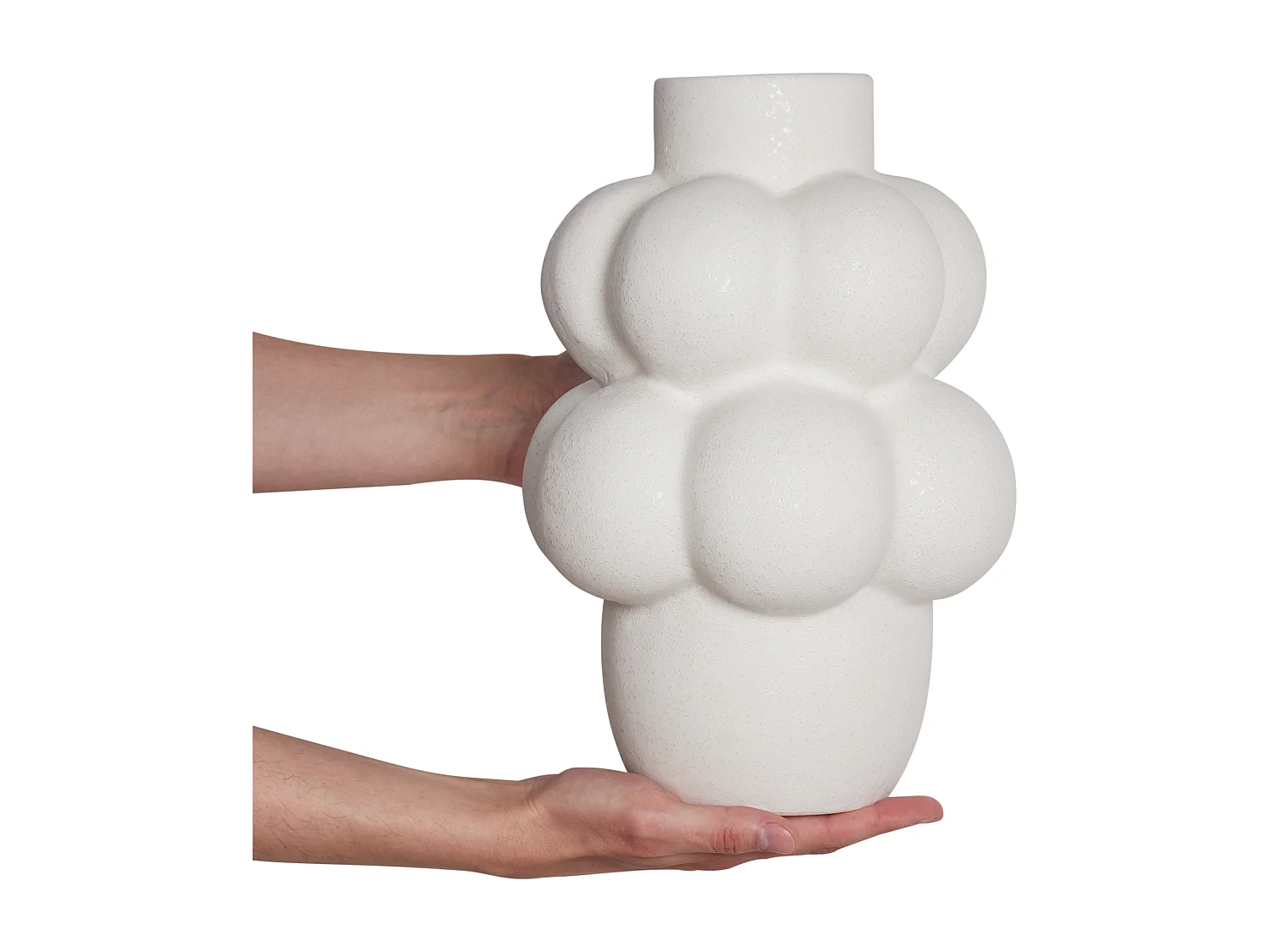 Vase à fleurs VIMBA Grès 32 cm Blanc cassé