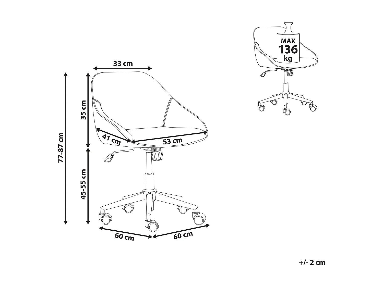 Schreibtischstuhl drehbar BARDSDALE Kunstleder Braun