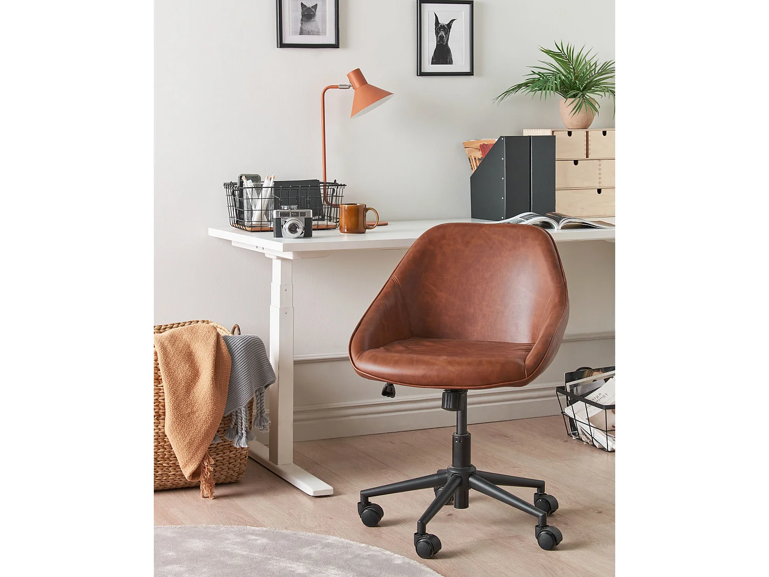 Chaise de bureau BARDSDALE Cuir PU Marron