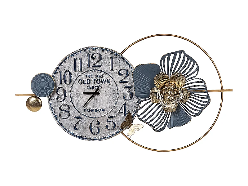 Horloge murale BERKERIUM 90 cm Métal Bleu