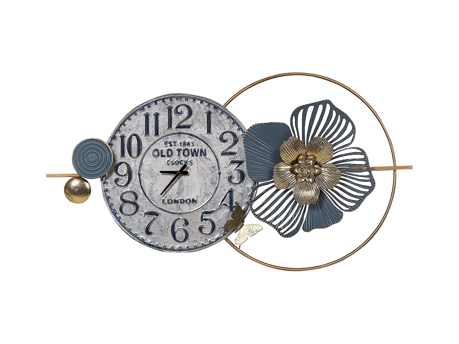 Horloge murale BERKERIUM 90 cm Métal Bleu