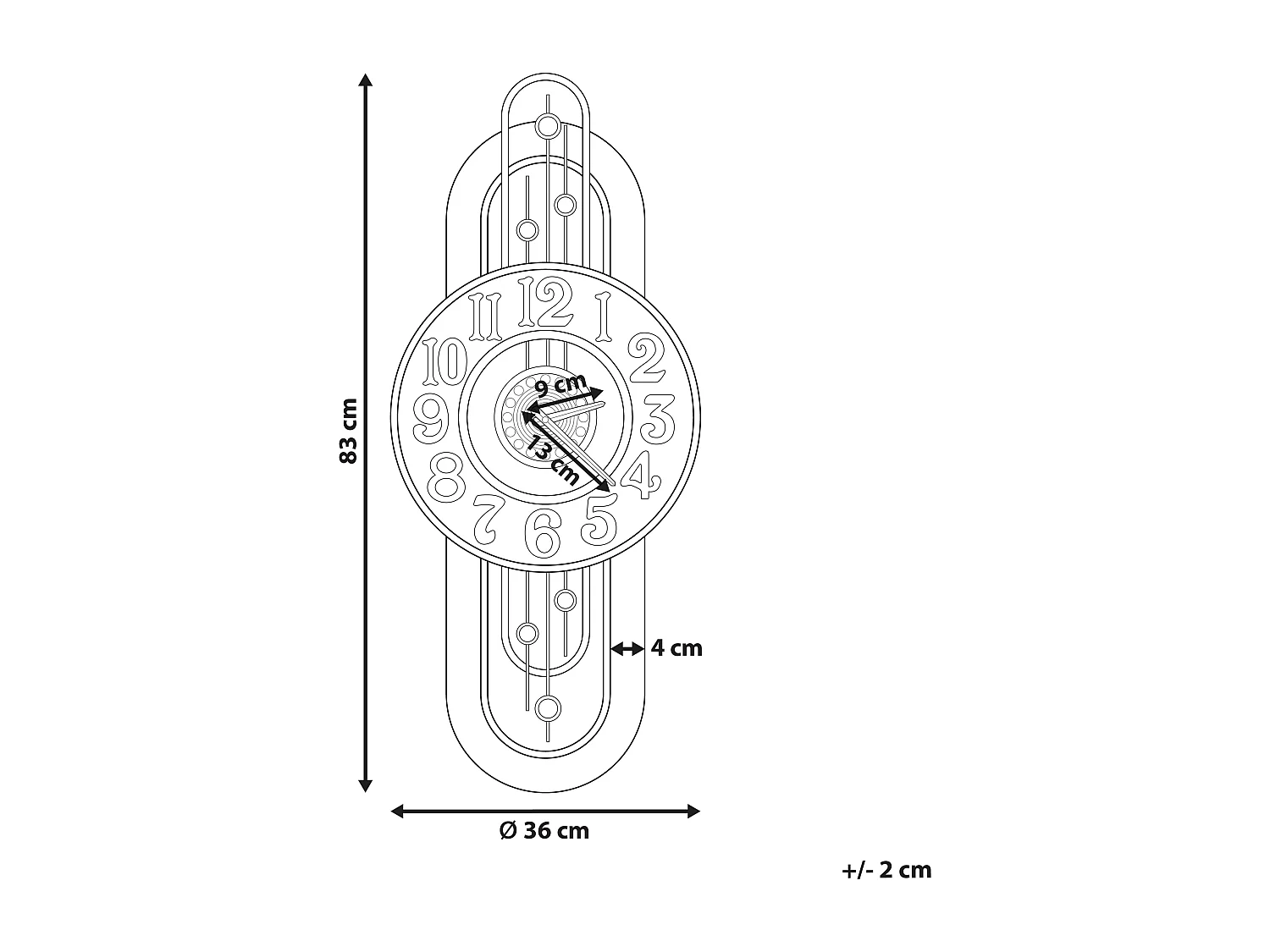 Horloge murale NOBELIUM 36 cm Métal Doré
