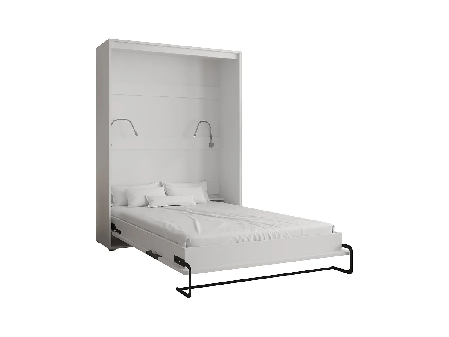 Lit escamotable home verticale 140x200 (blanc+blanc)