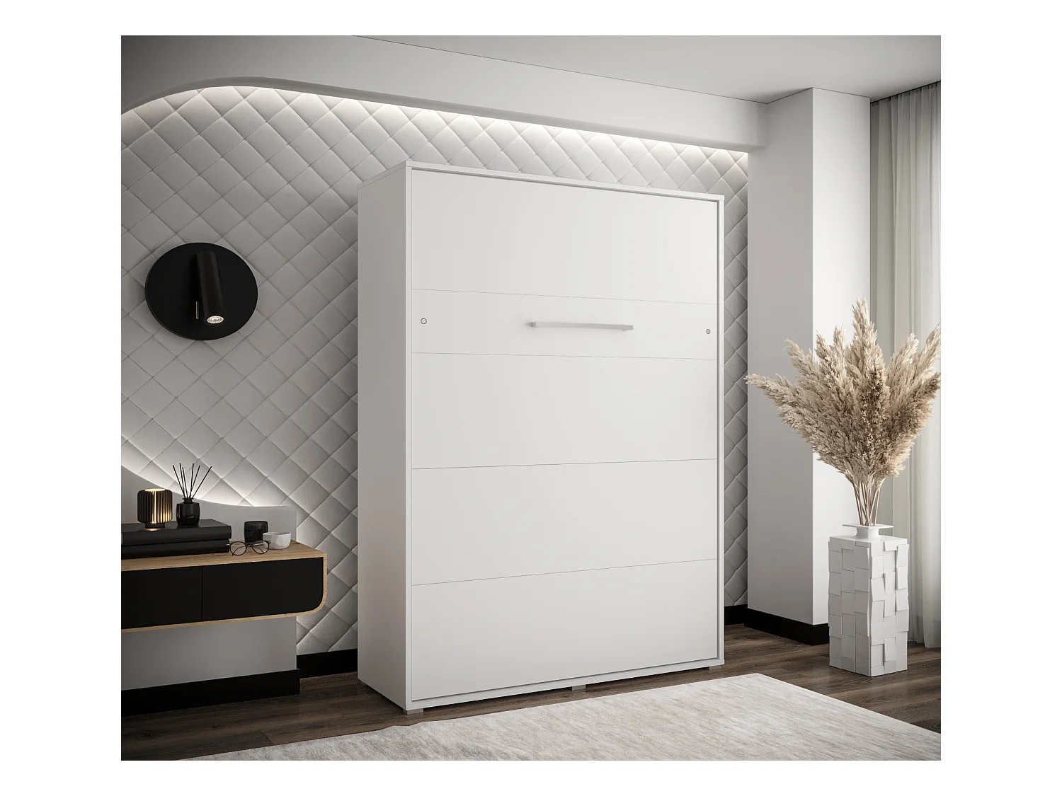 Home verticaal opklapbed 140x200 (Wit/Wit)