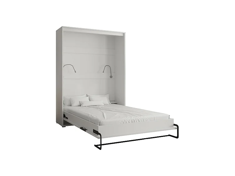 Lit escamotable home verticale 140x200 (blanc+noir)