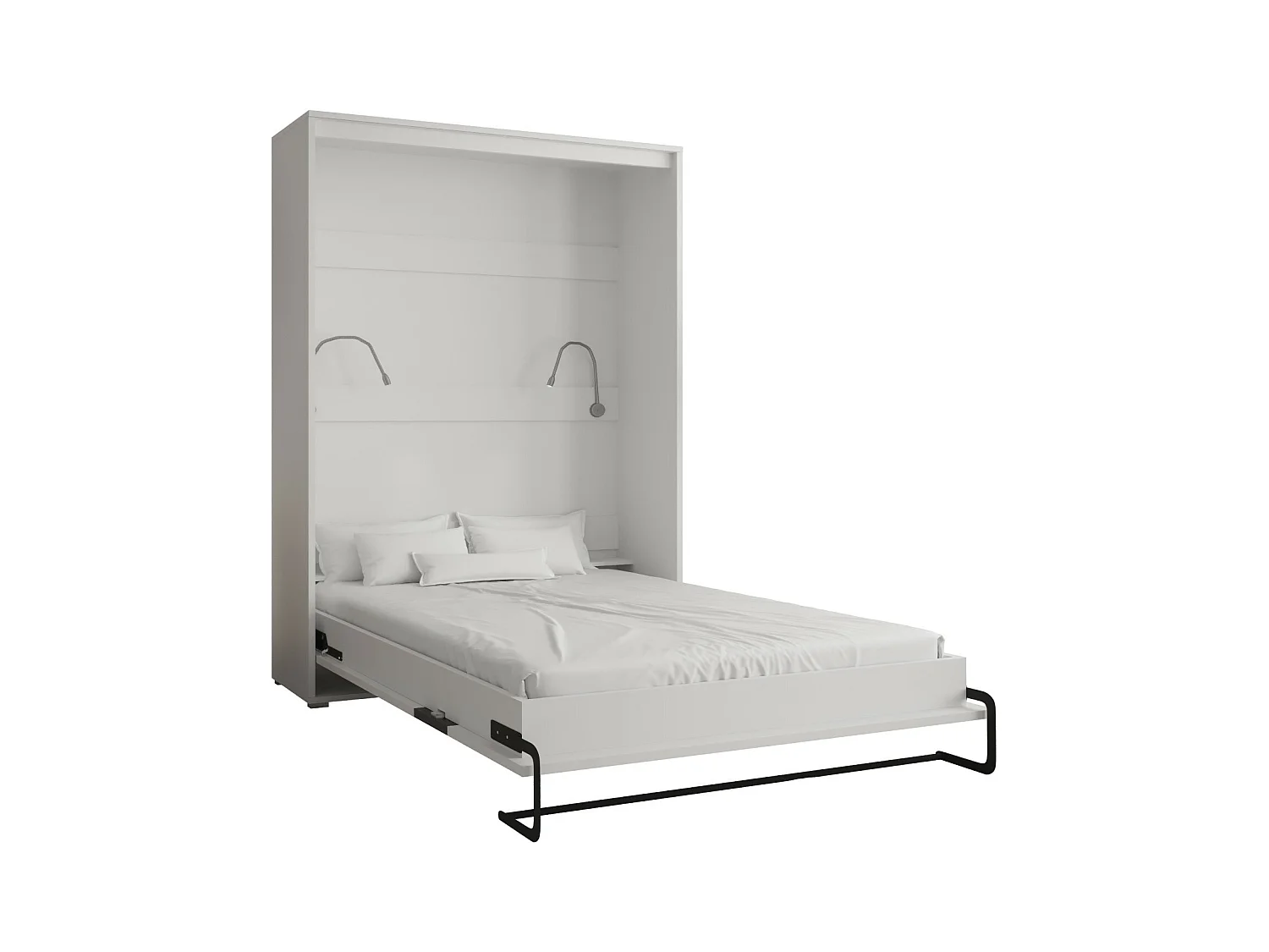 Schrankbett Home vertikale 140x200 (Weiß/Schwarz)